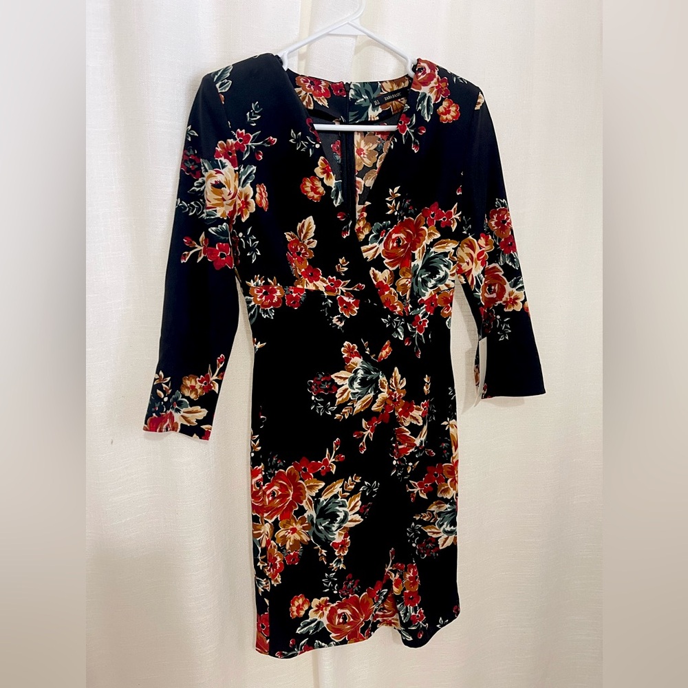Black floral Zara Basic Dresss
